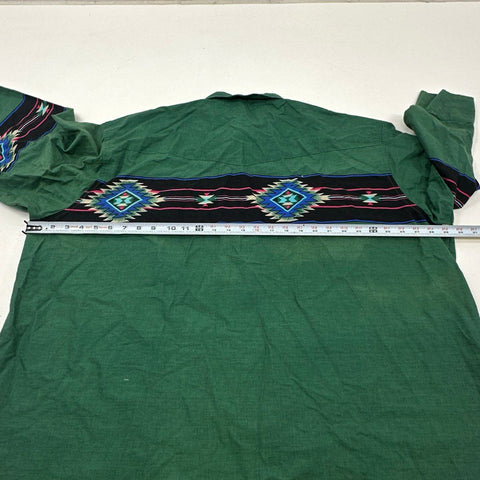 Vintage 90s Rustler Aztec Southwestern Pearl Snap Shirt Sz XXXL