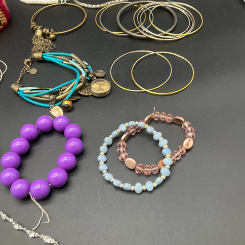 Chico's & Fashion Jewelry Lot 20+ Bracelets Bangles Beaded BOSS Chunky Charms