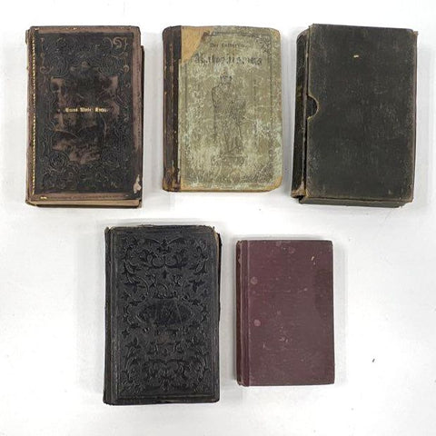 Antique German Hymnal Books Lot 5 Evangelisches Gesangbuch Lutheran 1800s