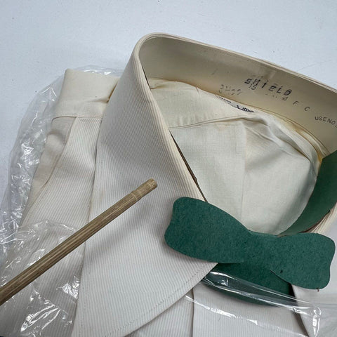 Vintage 50s Manhattan Twilight Pleated Tuxedo Dress Shirt NOS In Box Sz 15-34