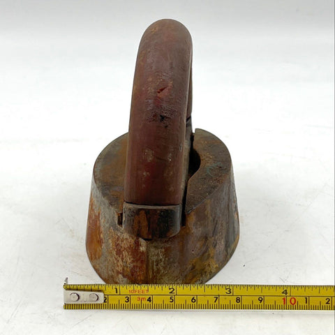 Antique Cast Iron Sad Iron Detachable Wood Handle Size 2 Primitive Press Iron