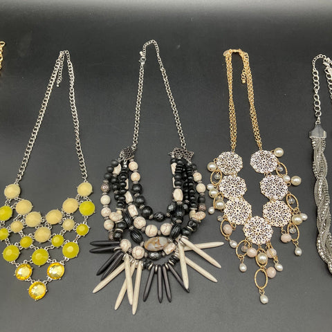 Fashion Statement Necklaces Jewelry Lot 7 Gold Silver Tone Rhinestone Boho Bib