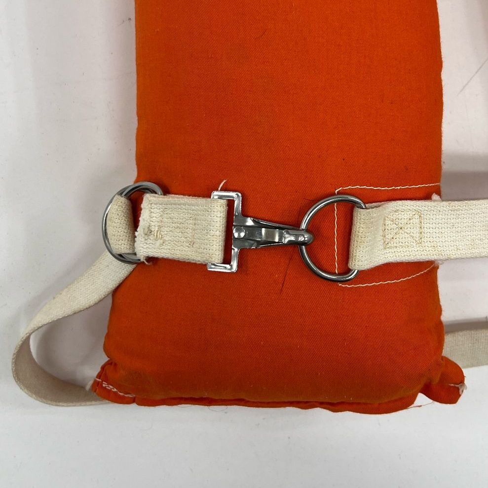 Vintage Life-Line AK-1 Orange Puffy Tie Front Life Vest with Clip Belt