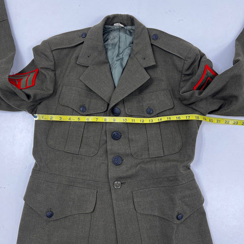 Vintage 1968 USMC Wool Serge Service Alpha Uniform Jacket Marcie Dale Sz 40R