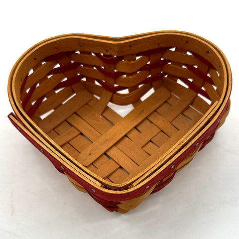Longaberger Basket Lot 4 Pieces Heart Oval Round Octagonal With Lids & Liners