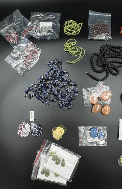Jewelry Making Supply Lot Gemstone Beads Jasper Sodalite Shell Pendants 3 lbs