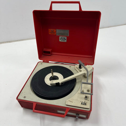Vintage General Electric Solid State Portable Record Player 4-Speed Turntable