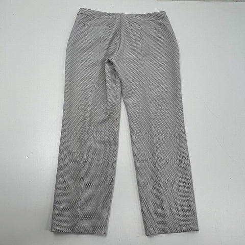 Adrianna Papell Gray Geometric Print Kate Fit Pants Trousers Women's 14 NWT