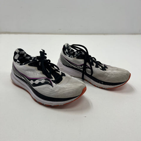 Saucony Ride 14 White Black Checkered Running Sneakers Women's Size 9.5