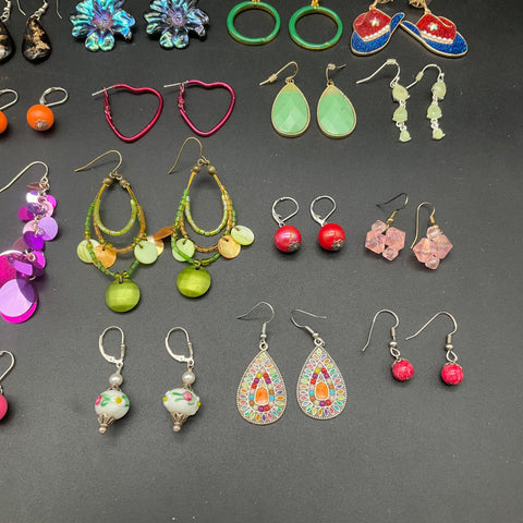 Costume Earrings Wearable Jewelry Lot of 25 Pairs Boho Beaded Statement Drop
