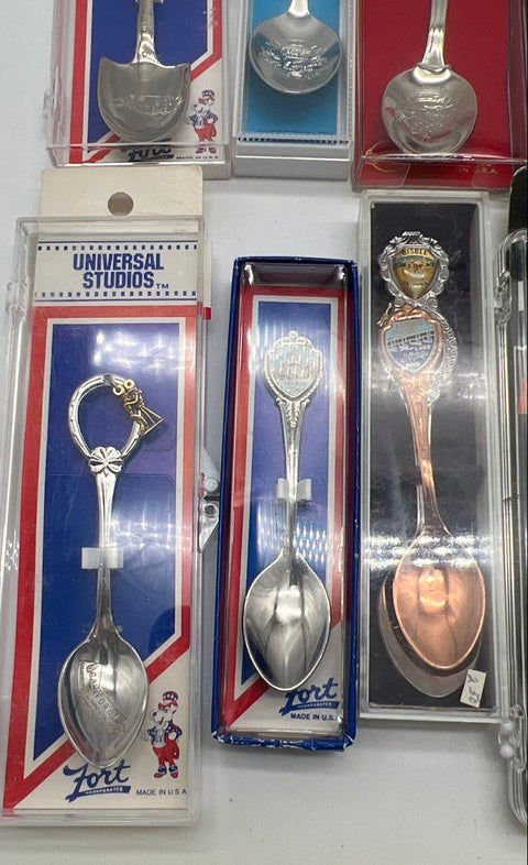 Souvenir Spoon Lot of 12 Vintage Silver Plated Epcot Universal Studios States