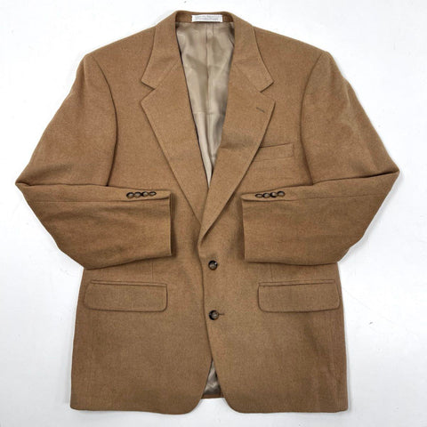 Vintage 80s Christian Brooks 100% Camel Hair Blazer Jacket Sz 42R Made in USA