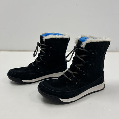 Sorel Youth Whitney II Short Lace Black Waterproof Winter Boots Size Y1.5