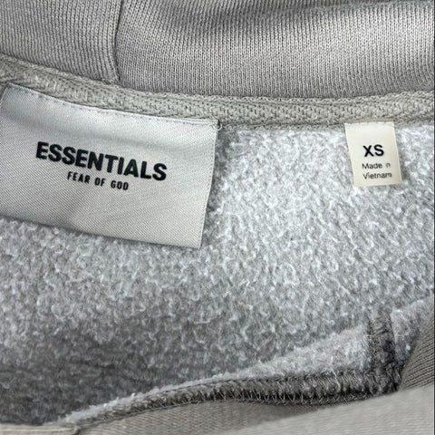 Fear of God Essentials Gray Logo Pullover Sweatshirt Hoodie Men's XS