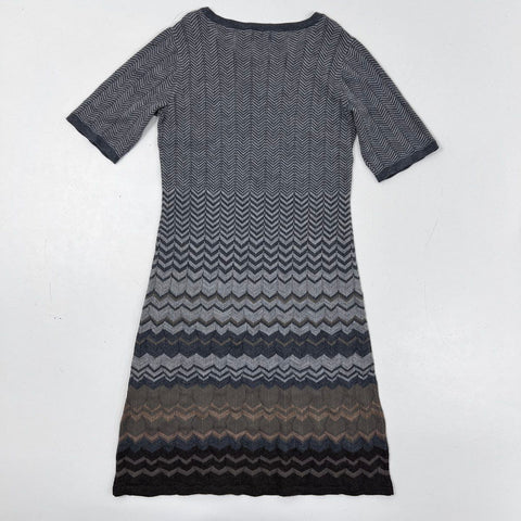 Pendleton Women's Merino Wool Chevron Knit Dress Gray Multi Sz XS NWT