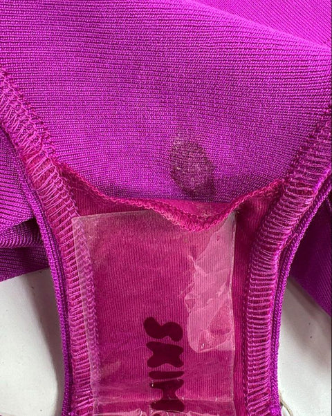 Skims NWT Women's Knit Swim Monokini Poppy Purple Cutout One-Piece XL