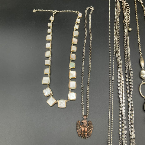 Fashion Jewelry Lot of 7 Necklaces Rhinestone Mother of Pearl Nebraska Eagle