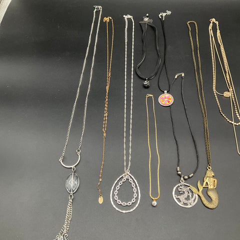 Fashion Jewelry Lot of 11 Necklaces Chokers Mermaid Dragon Multi-Strand Tassels