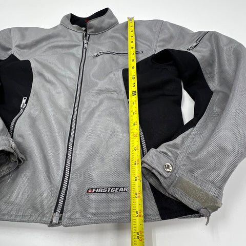 First Gear Hypertex Riding Equipment Jacket Women's Large Silver Black