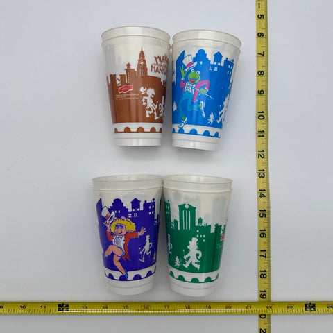 Muppets Take Manhattan Fritos Promotional Plastic Cups Lot of 8 Vintage 1984