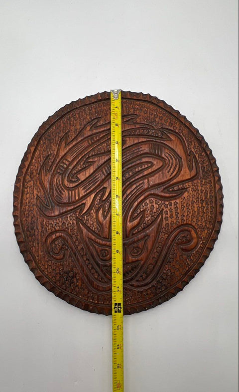 Naso Teribe Panama Hand Carved Wood Wall Art Plaque 12" Indigenous Folk Art