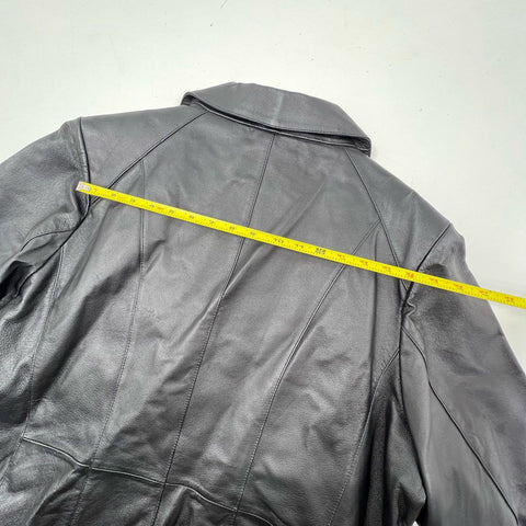 Vintage Y2K East 5th Women's Black Nappa Leather Blazer Jacket 2X NWT