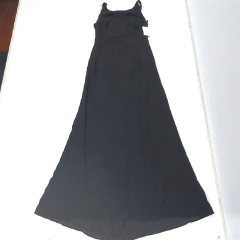 David's Bridal Women's NWT Black White Cowl Neck Formal Maxi Gown Dress Size 6