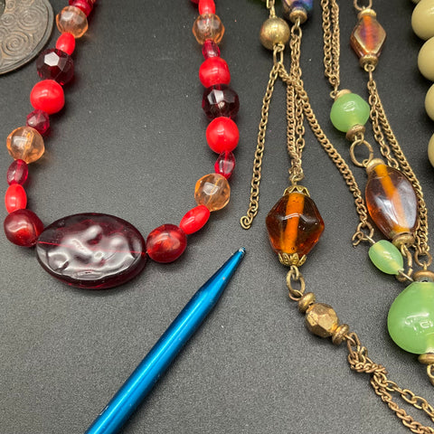 Vintage to Modern Beaded & Multi-Strand Costume Jewelry Necklace Lot of 8