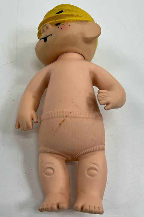 Vintage HKK Dennis The Menace Soft Plastic Squeezable Doll c1959 *No Clothing*