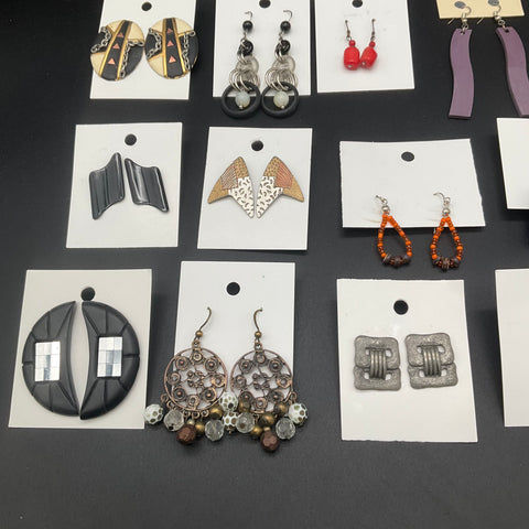 Vintage & Modern Costume Jewelry Earrings Lot of 21 Pairs Dangle Hoop Stud