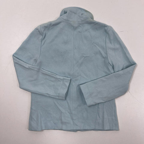 Amina Rubinacci Women's Light Blue Cotton Linen Knit Blazer Jacket Sz 44
