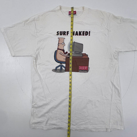 Vintage 90s Dilbert Surf Naked United Media Softwear Graphic T-Shirt Sz XL
