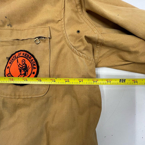 Vintage 50s JC Higgins Tan Duck Canvas Hunting Field Jacket Coat Men's