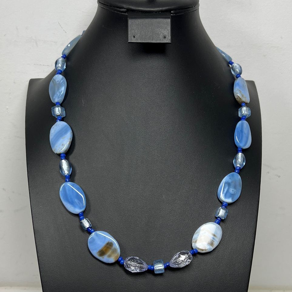 Blue Stone Beaded Necklace