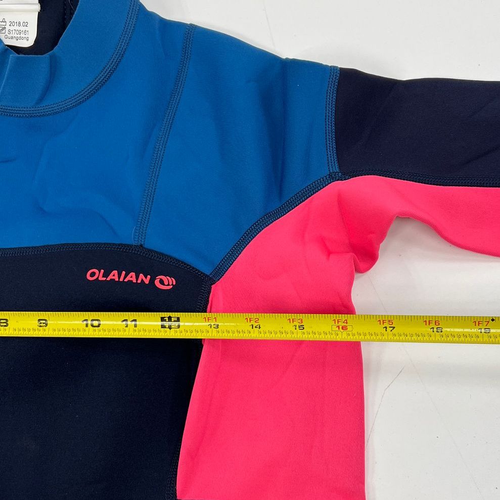 Women's Decathlon Olaian Blue & Pink Short Sleeve Shorts Wetsuit - Size Large