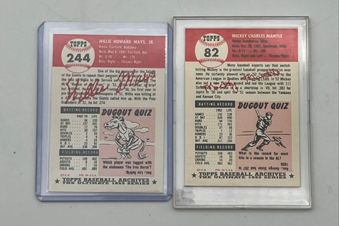 Mickey Mantle Willie Mays Topps Archives Ultimate 1953 Series Reprints Lot 2