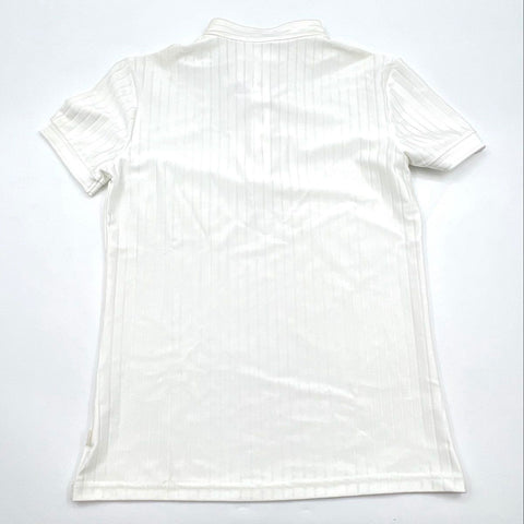 Sarm Hippique Aleria Women's White Ribbed Equestrian Show Shirt Italy Sz L NWT