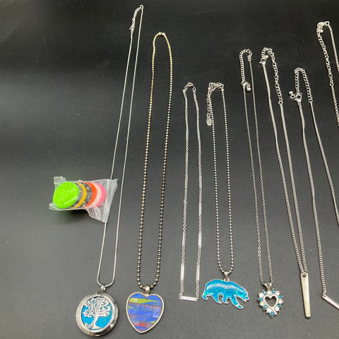 Fashion Jewelry Necklace Lot 15pc Gold Silver Tone Monogram Animal Heart Tree