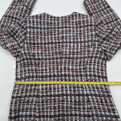 Talbots Women's Petite Multi-Color Tweed Plaid Open Front Blazer NWT Sz 6P