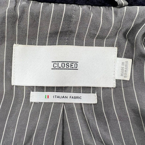 Closed Women's Bubble Pori Coat Jacket Black Mohair Wool Blend Mock Neck S