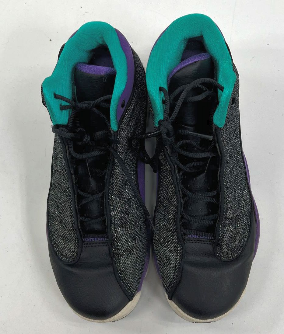 COA Girls' Nike Air Jordan 13 GS Black Atomic Teal Purple Shoes Size 6.5Y