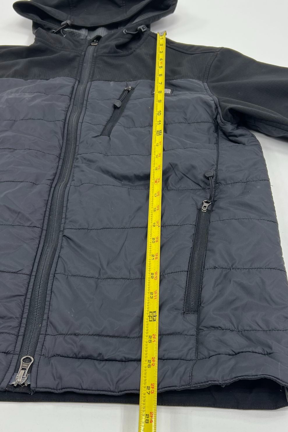 Men's Carhartt Black J294 Hybrid Soft Shell Full Zip Puffer Jacket - Size Small