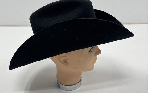 Twinstone Men's Black 4X Felt Western Cowboy Hat Vintage 90s Size 6 7/8