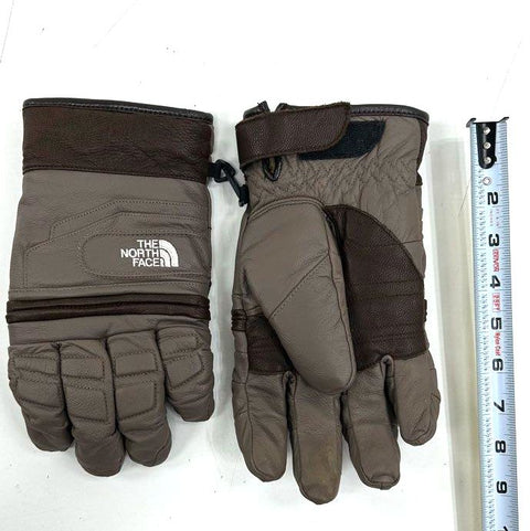 The North Face Brown Taupe Leather Ski Gloves Padded Size L