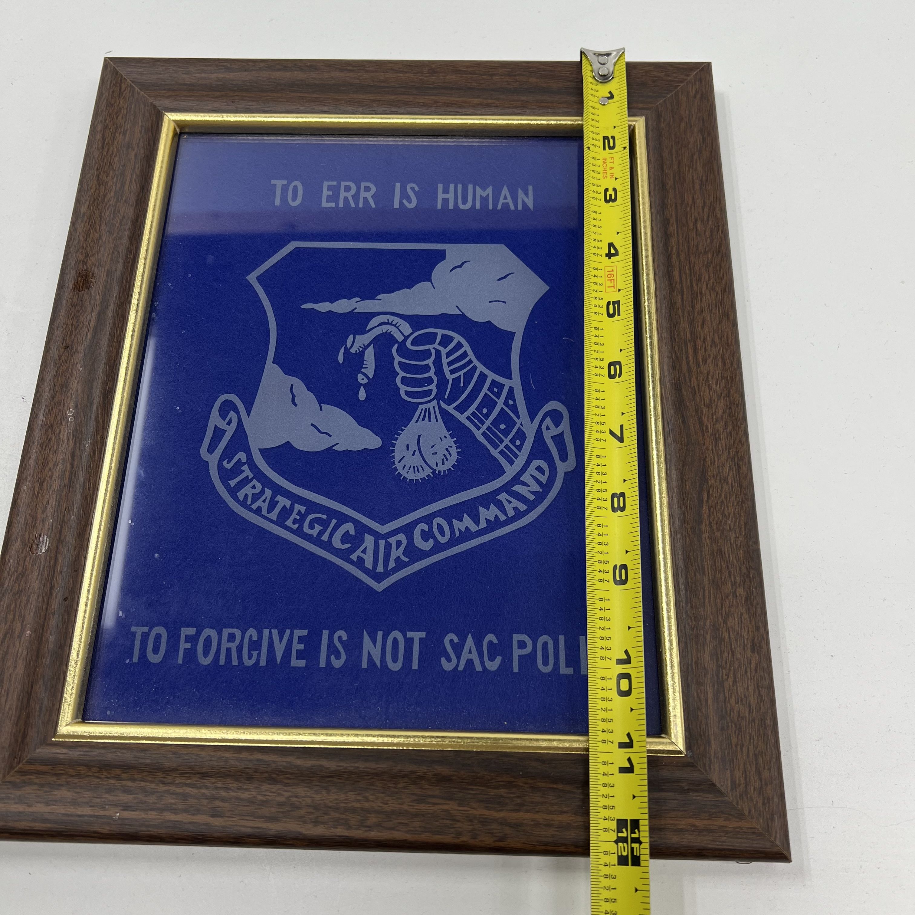 Vintage Stratcom Air Force Humor Wall Art Framed 12x10"