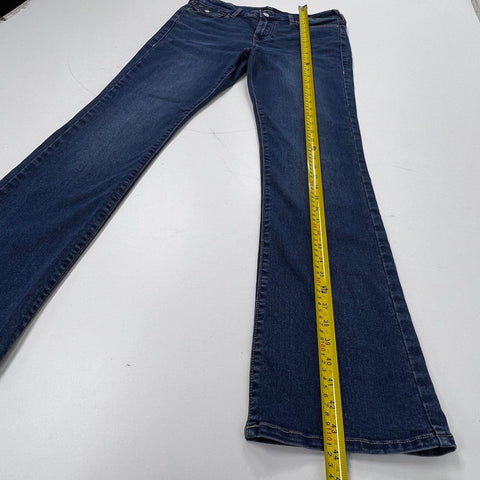 True Religion Women's Becca Mid Rise Bootcut Dark Wash Studded Jeans Size 31