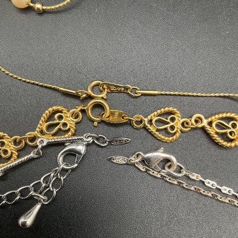 Vintage Avon Costume Jewelry Lot 11 Necklaces Gold Silver Tone Pendants Chains