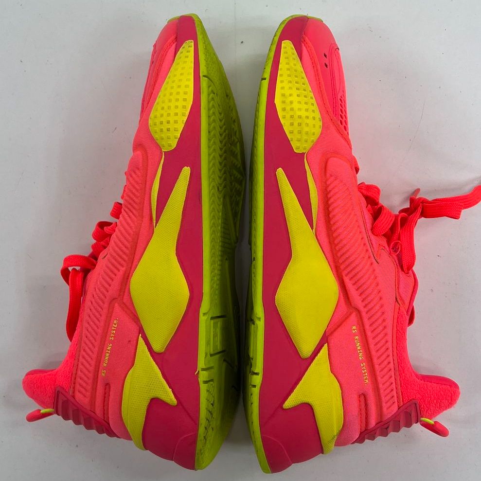 Women's Puma RS-X Soft Case Neon Pink Yellow Alert Athletic Shoe Size 9.5