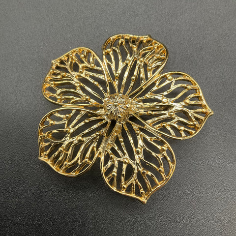 Vintage Gold Tone Brooch Lot of 5 Monet Gerry's Crown Starburst Floral