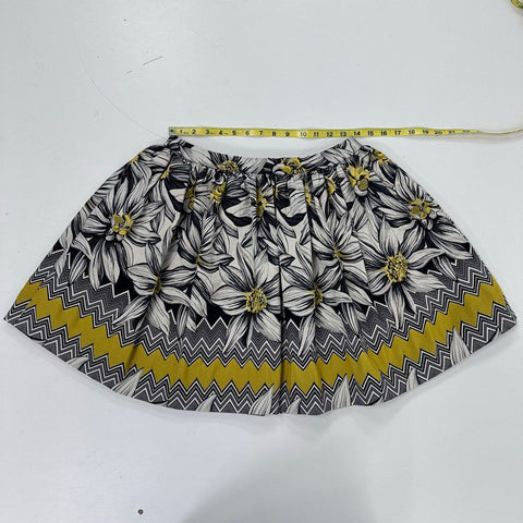 Alice + Olivia Women's Multicolor Floral Chevron Zig Zag Mini Skirt Sz 10
